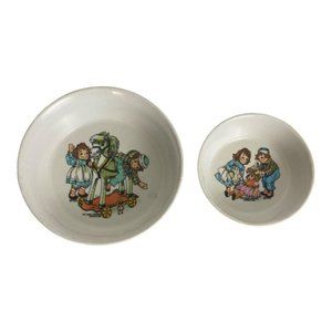 2 Vintage Raggedy Ann & Andy ONEIDA Melamine Bowls 1969 Bobbs-Merrill Cereal